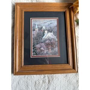 "Decorah Winter" by Mary Ann Gloe 13/25 Signed Print Matted Framed Iowa